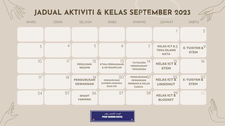 jADUAL AKTIVITI KELAS SEPTEMBER23