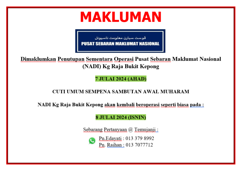 CUTI UMUM MAAL HIJRAH